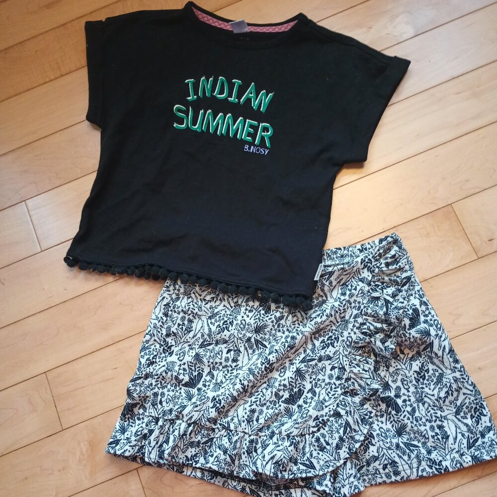 B.Nosy - Skorts and Black T-Shirt Set